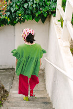 Mushroom Top in Acid Green Linen (RTS)