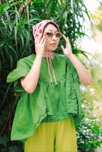 Mushroom Top in Acid Green Linen (RTS)