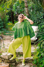 Mushroom Top in Acid Green Linen (RTS)