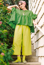 Mushroom Top in Acid Green Linen (RTS)