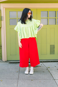Mushroom Top in Limeade Check (RTS)