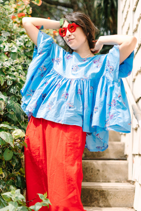 Mushroom Top in Neptune Cotton (RTS)