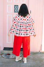 Mushroom Top in Red Plaid (RTS)