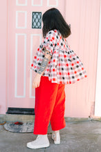 Mushroom Top in Red Plaid (RTS)