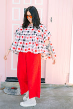 Mushroom Top in Red Plaid (RTS)