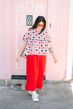 Mushroom Top in Red Plaid (RTS)