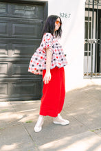 Mushroom Top in Red Plaid (RTS)