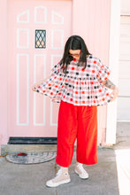 Mushroom Top in Red Plaid (RTS)