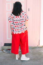 Mushroom Top in Red Plaid (RTS)