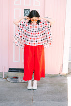 Mushroom Top in Red Plaid (RTS)