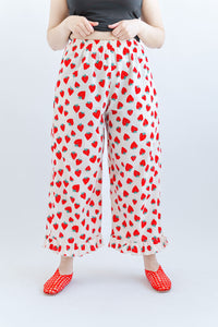 Ruffle Pants in Strawberry Cotton Poplin (PREORDER)
