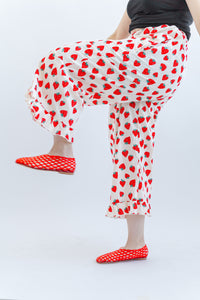 Ruffle Pants in Strawberry Cotton Poplin (PREORDER)