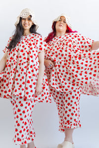 Ruffle Pants in Strawberry Cotton Poplin (PREORDER)