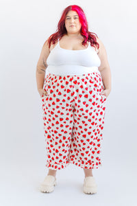 Ruffle Pants in Strawberry Cotton Poplin (PREORDER)