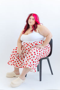 Ruffle Pants in Strawberry Cotton Poplin (PREORDER)