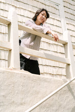 Soft Volume Long Sleeve Top in Striped Linen (RTS)