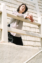 Soft Volume Long Sleeve Top in Striped Linen (RTS)
