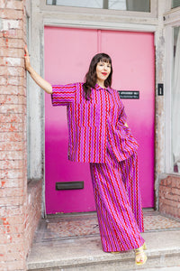 Boxy Collared Tunic in Wavy Linen