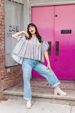 Mushroom Top in Stripe Linen (RTS)