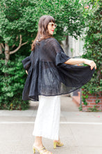 Mushroom Top in Black Linen Wool (RTS)
