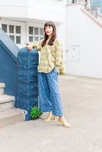 Soft Volume Long Sleeve Top in Yellow Plaid Flannel (RTS)