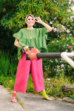Mushroom Top in Acid Green Linen (RTS)