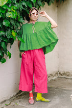 Mushroom Top in Acid Green Linen (RTS)