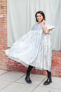 Nettle Studios - Dinner Party Collection - Mushroom Dress in Silver Metallic