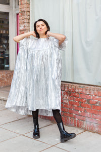 Nettle Studios - Dinner Party Collection - Mushroom Dress in Silver Metallic