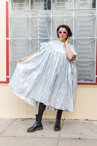 Nettle Studios - Dinner Party Collection - Mushroom Dress in Silver Metallic