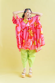 Mini Mushroom Dress in Petal Pop