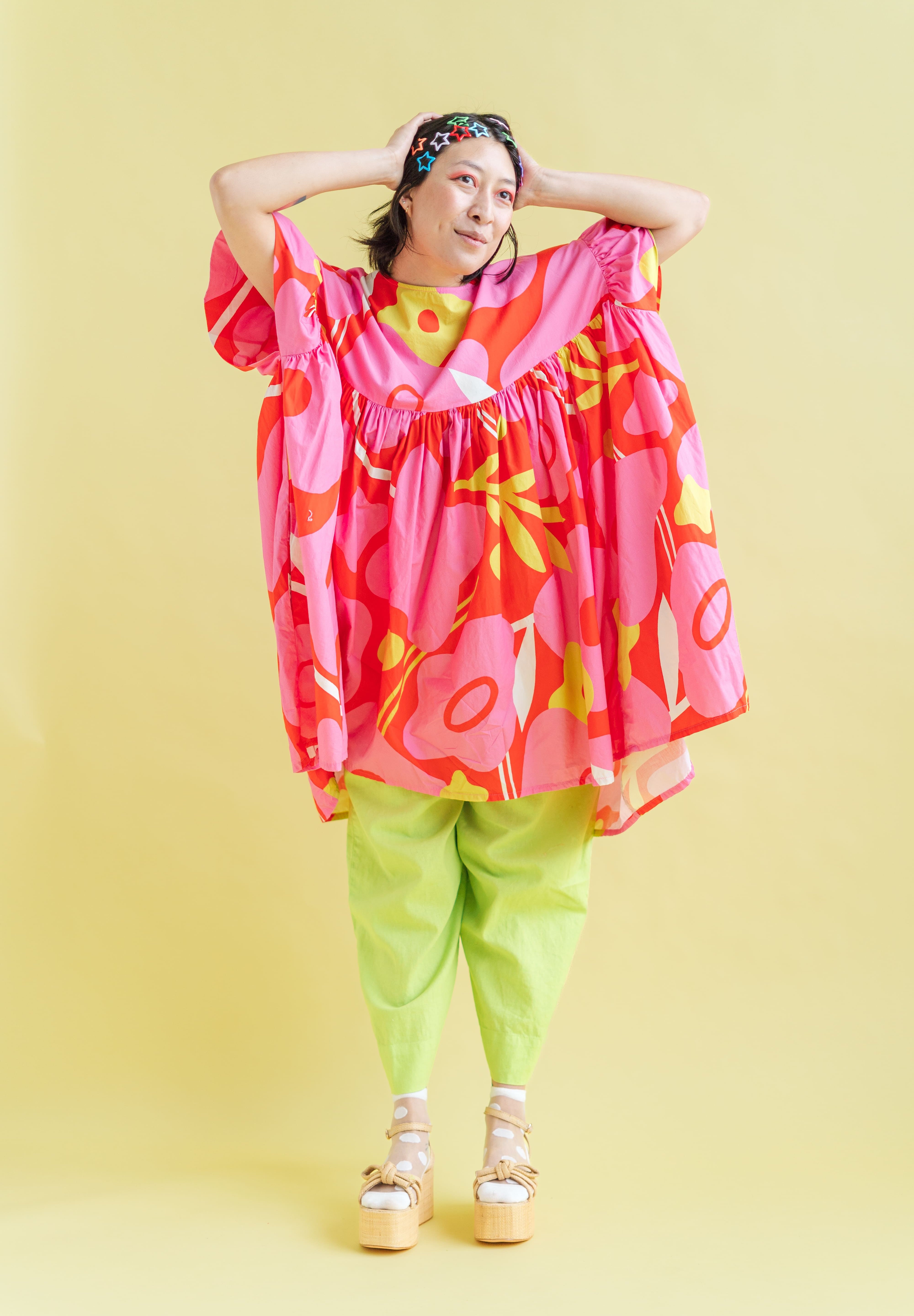 Mini Mushroom Dress in Petal Pop