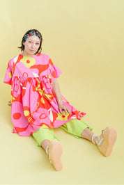 Mini Mushroom Dress in Petal Pop