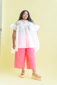 Mid Easy Pant in Bubble Gum Linen (RTS)