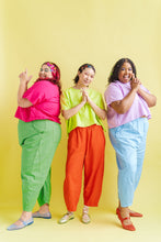 Barrel Pant in Acid Green Twill (RTS)