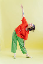 Barrel Pant in Acid Green Twill (RTS)
