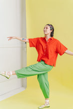 Barrel Pant in Acid Green Twill (RTS)