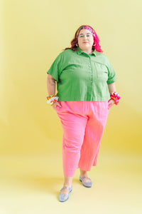 Mid Easy Pant in Bubble Gum Linen (RTS)