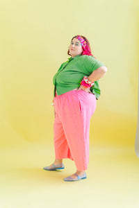 Mid Easy Pant in Bubble Gum Linen (RTS)