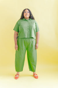 Barrel Pant in Acid Green Twill (RTS)