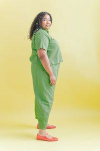 Barrel Pant in Acid Green Twill (RTS)