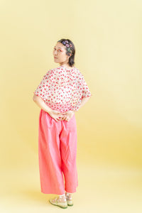 Mid Easy Pant in Bubble Gum Linen (RTS)