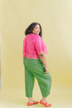 Barrel Pant in Acid Green Twill (RTS)