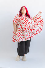 Mushroom Dress in Strawberry Cotton Poplin