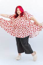 Mushroom Dress in Strawberry Cotton Poplin
