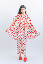 Mushroom Dress in Strawberry Cotton Poplin