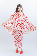 Mushroom Dress in Strawberry Cotton Poplin