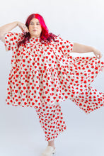 Mushroom Dress in Strawberry Cotton Poplin