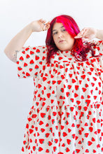 Mushroom Dress in Strawberry Cotton Poplin
