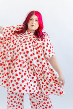 Mushroom Dress in Strawberry Cotton Poplin
